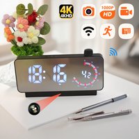 Newly Upgraded 1080P HD WiFi Mini Clock Camera - Nanny Cam, 4K Wireless Indoor Home and Office 24/7 Continuous wrod