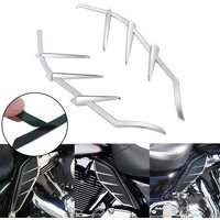 Motorcycle Heat Shield Mid-Frame Air Deflector Trim ABS Chrome For Harley Touring Road King Street Electra Glide 2009-up