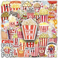 50/100PCS Cartoon Popcorn Stickers Waterproof Decor for Notebook Stationery Helmet Skateboard Stickers