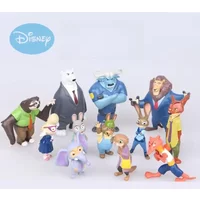 &Hot 12pcs/set Disney Zootopia Animals Action Figure Toys Rabbit Judy Hopps Fox Nick Wilde Movie Kids Gift Collection Figures