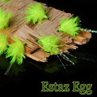 12PCS Glow Estaz Egg Fly Lure UV Helle Künstliche Fisch Eier Köder für Forelle Lachs Angeln Widerhaken Nymphe fliegen Binden Liefert