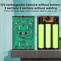 3 Cell Solder-Free 18650 Tandem Battery Box 12V Rechargeable Removable With Protection With Lid With DC Holder Power Pack
