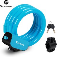 WEST BIKING Bicycle Cable Lock Waterproof Anti-Theft Security Lock Motorcycle E-Bike Scooter Cable Lock MTB Road Bike Accessorie