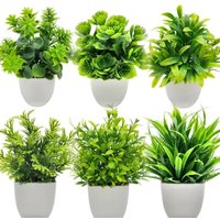 1PC Artificial Plant with Plastic Pot Fake Greenery for Home Office Desk Living Room Bedroom Decor No Maintenance Required