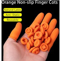 100PCS Non-slip Nail Art Tool Fingertip Protective Rubber Gloves Orange Cots Protector Gloves Cover