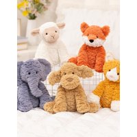 20cm Cartoon Cute Curly Animal Plush Doll Pillow Elephant Fox Cat Dog Plush Toy Home Decoration Appease Gift For Children