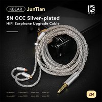 KBEAR JunTian 2 Meters 5N OCC Silver-plated HIFI earphone Upgrade Cable 16 cores Connector Earphone wire for ZS12PROX Cepheus