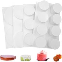 SHENHONG Multiple Mousse Cake Mold Cylinder-Shaped Silicone Mould Dessert Decoration Accessories Muffin Pan Baking Tools