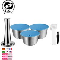 iCafilas Rechargeable Coffee Capsules Dolce Gusto Refillable Coffee Capsule Stainless Steel Filter Cup Coffee Accessories