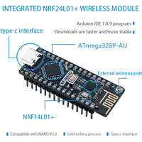 RF-Nano for Arduino Nano V3.0, Type C Nano Board ATmega328P CH340 Integrate NRF24L01+2.4G Wireless Compatible With RF24 Library