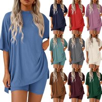 10 Colros Loose Fashion Yoga Tops Shorts Women Matching Sets Sports Homewear Gym Vintage Y2K 2 Pieces Set Woman Sexy Clothes