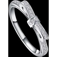 Luxury 925 Sterling Silver fine Bowknot crystal Rings For Women size 6/7/8/9 Fashion Party Gifts wedding diamond Jewelry