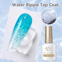 MIANEL 2026 New No-Wipe Clear Water Ripple Top Coat – Sheer Wave Texture Crystallized Functional Gel Summer Salon Essential