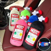 【SSummer10】Car Seat Neck Pillow NOS Bottle Design - Soft Plush Headrest Car Decoration Neck Support Cushion【SS】