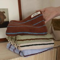 Fashionable Classic Stripe Series Adult Pure Cotton Towel Absorbent and Soft Face Towel Skin Friendly and Breathable Bath Towel