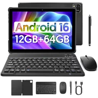 2026 Model Tablet | Brand New Android 16 | 10.0-inch Display | 12GB (3GB+9GB Virtual) RAM + 64GB ROM | Dual Cameras | 6,000mAh