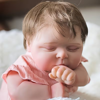18 Zoll Vollsilikon-Mädchenpuppe „Peaches“, Neugeborene Mädchenpuppe, 3D-bemalt, Bebe Reborn Puppe für Geburtstagsgeschenke