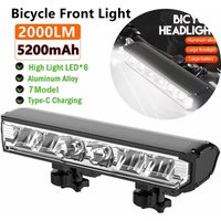 AliExpress NONE Bicycle Light Front 2000Lumen Bike Light 5200mAh Waterproof Flashlight Type-C Charging MTB Road Cycling Lamp Accessories