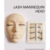 Lash Mannequin Head,Silicone Fake Facial Training Skin Cosmetology Eyelash Eye Extension Practice Makeup Face Treatment Tools