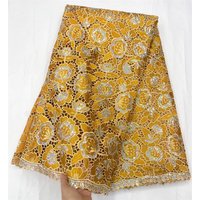African Gilding Guipure Cord Lace Fabric High-Quality Nigerian Water-Soluble Lace Material for Sewing Traditional Nigerian Style