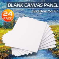 24 Pack Canvas Panels in Bulk,5x7 inch,White Blank,Small Canvas Boards for Gouache,Acrylic,Oil Painting for Artists,Students