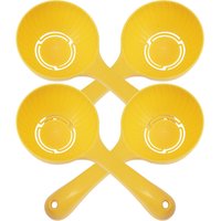 4Pcs Anti-Stick Yellow Rice Ladle Spoon Press-to-Serve Design Portion Control Rice Ball Mold Hanging Hole for Restaurant Kitchen