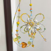 Women's Bohemian Handmade Bead Flower Choker Necklace - Aesthetic Handcrafted Jewelry Accessory