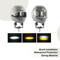 Motorcycle Fog Lights Waterproof Outdoor Spotlight Helmet Shape Double Color Flash Motorcycle Work Light For Road Touring