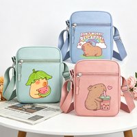 Capibara Phone Storage Pouch for Men Women Anime Cartoon Printed Shoulder Bag Students Fashion Portable Zipper Crossbody Bags