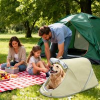 Foldable Dog Tent Pet Outdoor House Portable Sun Shade Shelter Breathable Waterproof Dog Bed For Travel Camping