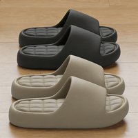 Men's Thick Platform Slippers EVA Soft Sole Pillow Slides Summer Beach Flip Flops Women Non Slip Bathroom Couple Home Slippers