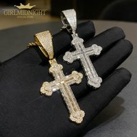 2025 New Arrived Iced Out Bling Sparking 5A Cubic Zirconia CZ Cross Pendant Tennis Chain Necklaces For Men Hip Hop Jewelry Gifts