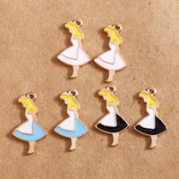 10pcs Cute Enamel Princess Girls Charms Pendants for Jewelry Making Necklace Earrings Bracelet DIY Accessories Supplies