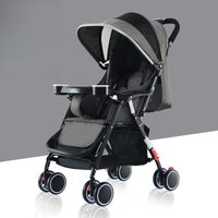 Leichter Kinderwagen, einhändig, zusammenklappbarer Ein-Knopf-Kinderwagen zum Sitzen oder Liegen, robust und stoßfest