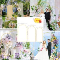 1set Metal Arch Frame Balloons Flower Arch Stand Outdoor Garden Lawn Home DIY Background Wedding Birthday Party Decor Supplies
