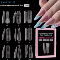 120PCS French Nail Dual Form 12 Sizes Square Almond Nail Extension Mold With Inner French Line Reusable Tips 【ZYAL-1】