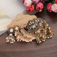 Vintage Ethnic New Tassel Earrings Set For Women Bohemian Flower Golden Beads Geometric Water Earring Jewelry Gift
