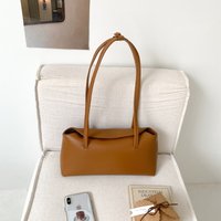 New Simple Commuting Versatile Fashionable Women's Handbag in Solid Color with Flap CoverPUStylish shoulder bag