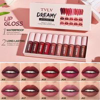 10-piece Dreamy Lip Color Set, Matte Satin Finish, Waterproof and Sweat-resistant Lip Gloss Gift Box