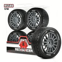 RED SPIDER 4Pcs 1/14 RC Rally Racing Drift Tires On Road Car Rubber Tyres 12mm Hex for 1:14 Scale RC Car ARRMA pgrade Parts