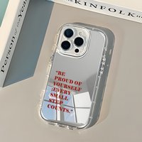Red Inspirational Quote Pattern Back Mirror Phone Case For iPhone 17 16 15 14 13 12 11 Pro Max X XR XS Plus Air Shockproof Cover