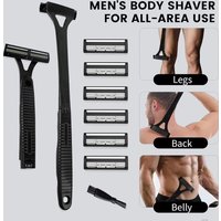 Men Triple Blade Manual Back Machine Hair Shaver Safety Long Handle Foldable Trimmer Body Leg Handle Removal Shaving Razor