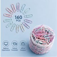Morandi color 29mm colored stainless steel paperclip set of 160 pieces - Large size - With storage box - Office supplies