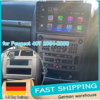 4GB+64GB 9-Zoll Autoradio für Peugeot 407 2004-2008 Android15 GPS-Navigation mit Carplay Android Auto WiFi FM/RDS Bluetooth Lenkradfernbedienung