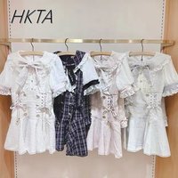 Japanese Mine Mass-Produced Woolen Short-Sleeve Dress Shorts Set Women Sweet Liz Doll Collar Bow Shirt Dress Two-Piece Sets Girl