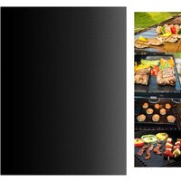 Grill Mats, Reusable Mats for Gas, Charcoal or Electric Grills - Easy to Clean - 15.75 x 23.62-Inch, Black