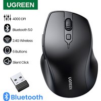 UGREEN Wireless Mouse Bluetooth 5.0 Ergonomic 4000 DPI 6 Mute Buttons For MacBook Computer Tablet Laptop PC 2.4G Mice Mouse