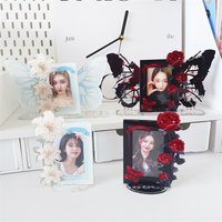 UUnique Rose Acrylic 3 Inch Insert Card Stand Photo Frame Card Holder Idol Photo Polaroid Photocard Display Stand
