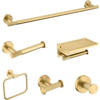 Brushed Gold Towel Bar Toilet Seat Rack Robe Towel Hanging Towel Rack Storage platform Tissue Holder Bathroom Accessories Set