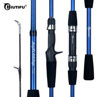 BIUTIFU Baitcasting Spinning Mini Fishing Rod 4/5 Section 1.8/2.1mTravel Carbon Casting Weight 5-20g Fast Ultralight Lure Pole